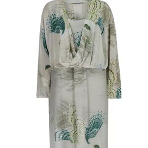 ALL SAINTS Avala Ngaru Draped High Low Top NEW soft green long sleeve boho